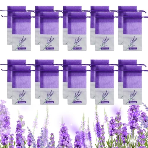 DULZEN 20 Piezas Bolsitas de Lavanda Bolsas de Lavanda Bolsitas Saquitos de lavandas Bolsas de Fragancia Reutilizables para autollenado para lavandas Especias y Hierbas