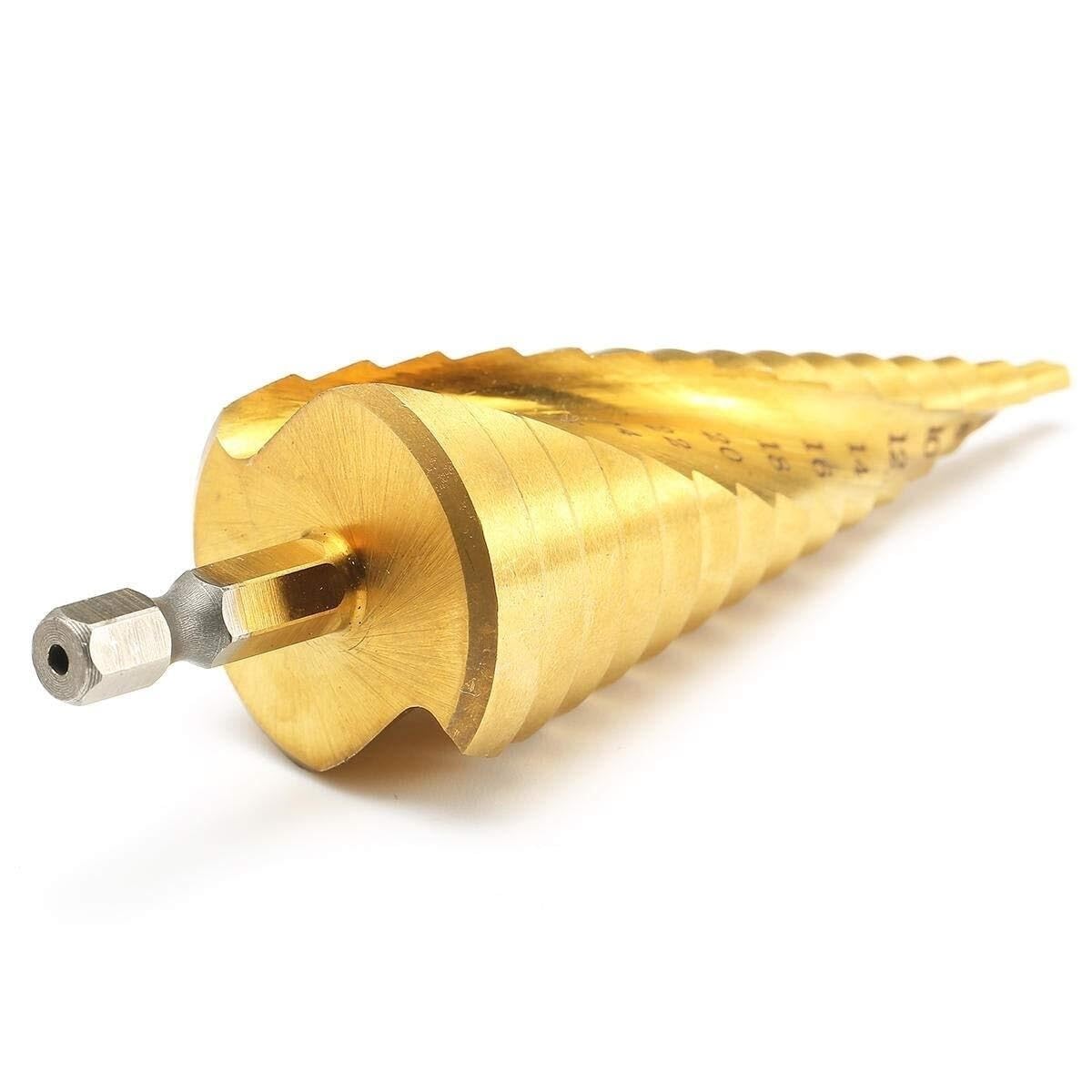 4 szt. Wiertło stopniowe z rowkiem spiralnym 3-12/4-12/4-20/4-32mm wiertło stopniowe wiertła/2698
