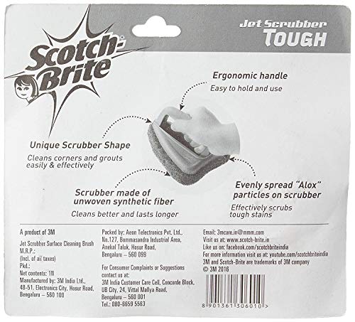 Image of Scotch-Brite 2 Piece Floor Cleaning Cloth and 1 Piece Jet Scrubber Brush Tough (Multicolour)