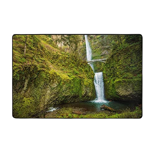 Grand tapis durable imprimé pont et cascade de haute qualité