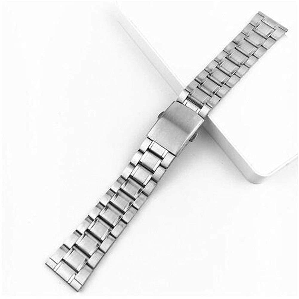 Uhrenarmband aus Edelstahl für das Handgelenk, silberfarbenes Metallarmband mit Faltschließe für Männer und Frauen, 12/14/16/18/20/22 mm