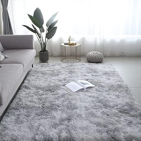 Area Rug 60X90CM Grey Soft Fluffy Plush Carpets for Living Room Bedroom Warm Comfy Rugs for Kids Girls Boys Playroom Room Decor Shag Area Rugs Cover