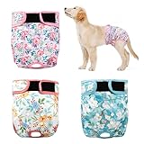 ZINGTERRA 3Pack Reusable Dog Diapers Female,Washable Diaper for Doggie,Highly Absorbent Dog Diaper,Adjustable Leakproof Puppy Girl Dog Diapers for Heat,Incontinence,Period Doggy Nappies S