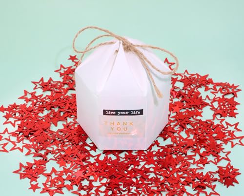 Image of ONLYKXY 500Pcs Star Table Confetti Decor Glitter Confetti Table Confetti Star Decoration for Birthday Wedding Foil Theme Christmas Thanks Giving Party Valentine's Day Scatter Bless Confetti (Red)