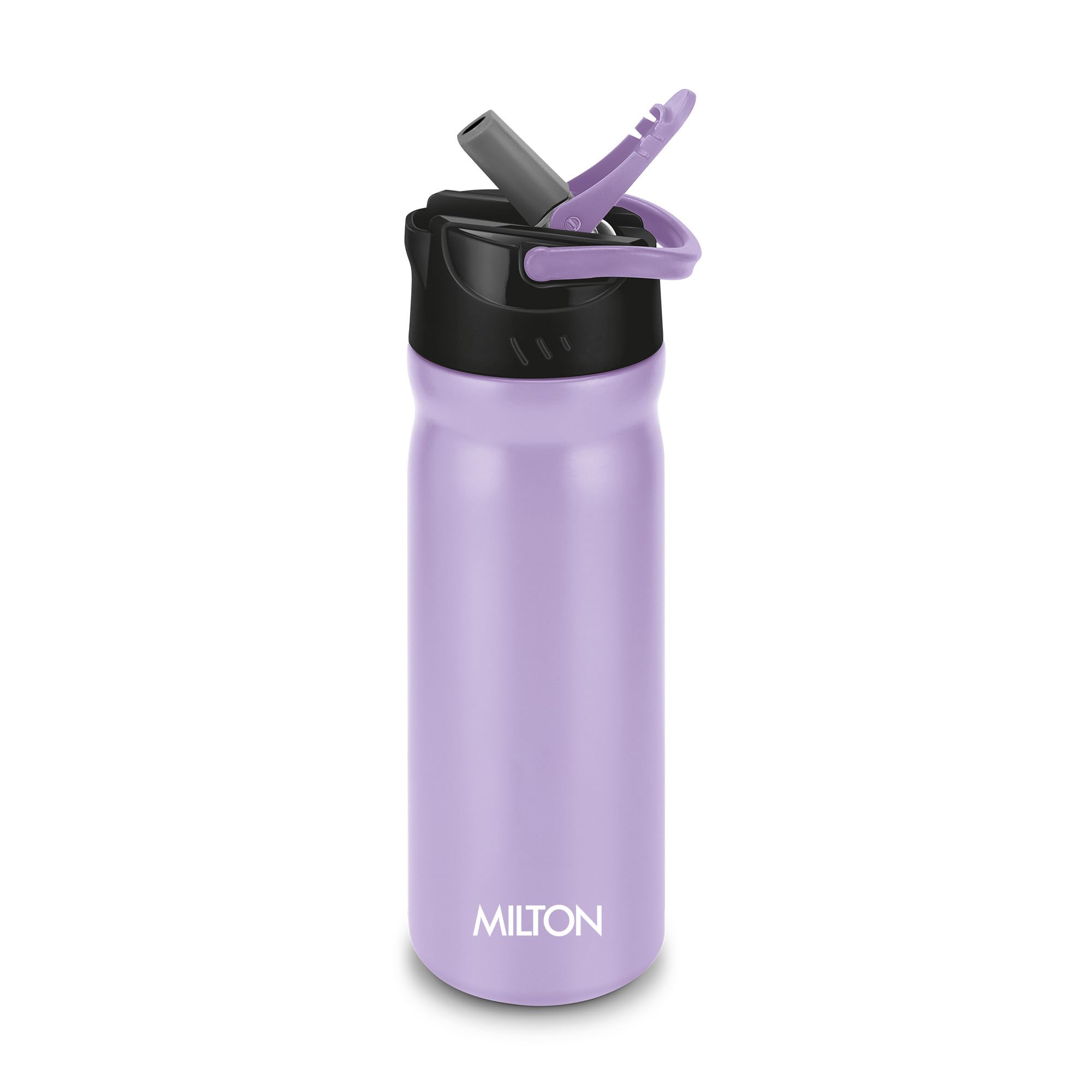 MILTON Max 600 Stainless Steel Sipper Water Bottle 500 ml, Single Walled, ISI Certified I Leak Proof Lid, Rust Proof I for School, Office, Gym I Purple