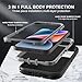 YKHJKLEC iPhone 13/14 Military Grade Case, 3 in 1 Heavy Duty Shockproof/Drop Proof/Dust Proof With 2Pcs Tempered Glass Screen Protector (Black/Grey)