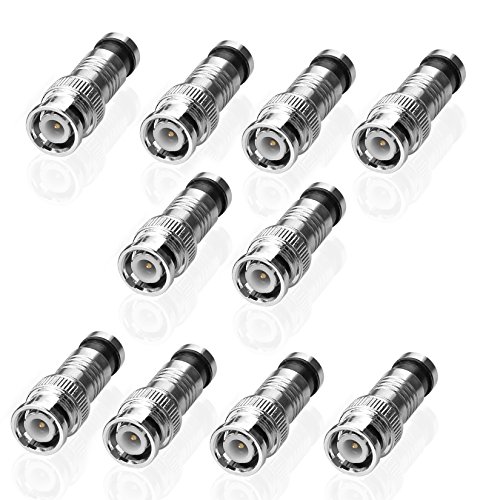SIENOC 10 x BNC Fiche à sertir pour RG59 Câble vidéo de compression avec Pin