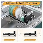 Over the Sink Dish Drying Rack,In Sink Dish Drying Racks,Expandable Dish Rack Over Sink Counter,Adjustable Dish Drainer for Inside Sink with Utensil Holder, Stainless Steel Dish Strainer Compact Size - Image 3