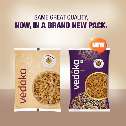 Amazon Brand - Vedaka Raisins | 1 Kg | Kismish | Premium Dried Grapes | Sweet Fruity Taste And Soft Chewy Texture | Natural Source Of Antioxidants, Potassium & Fiber | Healthy Snack