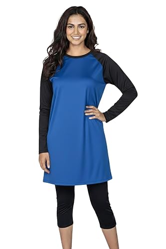 Aqua Holic Swimming Capri & Long Full Sleeves Tshirt for Women Royal Blue