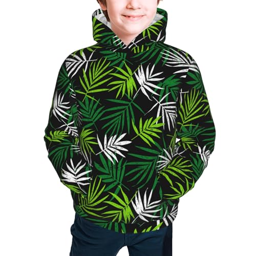 Tropical Leaves1 Kid Hoodies Boys Sweatshirts Girls Pullover with Pocket3