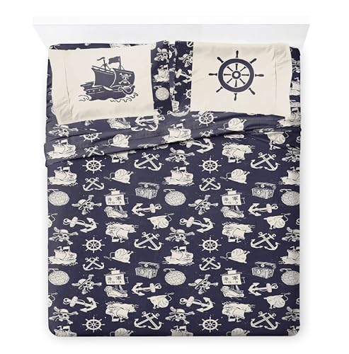 Image of One Piece Luffy Full Comforter Set 7 Piece Soft Anime Bedding, Blue