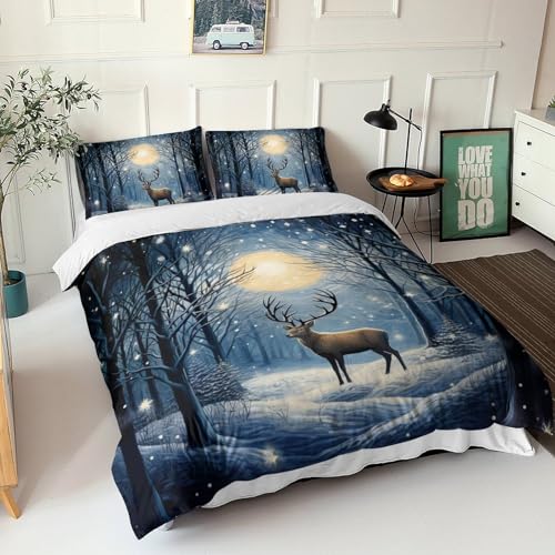 Housse de couette 3d deer parure de lit animaux microfibre 3 pi - 7