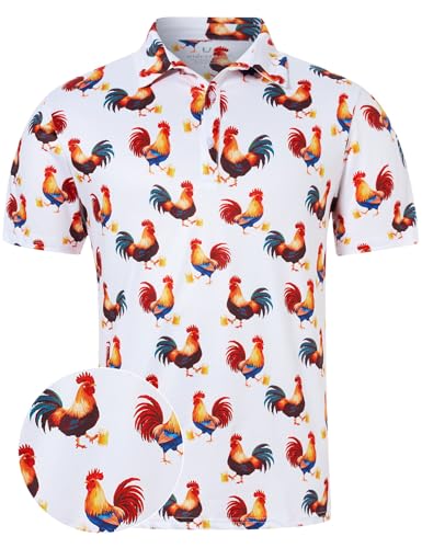 uideazone Golf Shirts for Men Dry Fit Polo Shirt Short Sleeve Moisture Wicking Golf Polos Performance Golf Tennis Shirt