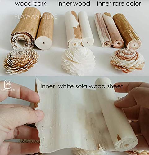10 Damask Rose White Sola Flower Reed Diffuser for Home Fragrance by Plawanature. - Thumbnail 3