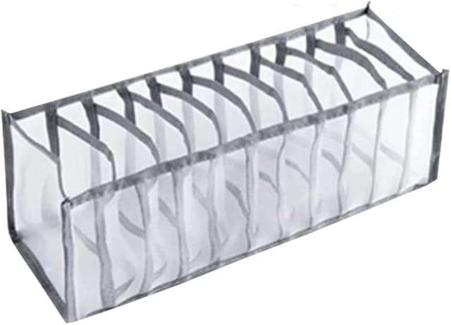 ESHOWY Clothes Drawer Organisers for Pants Jeans Sweaters T-shirts, Foldable Closet Wardrobe Dresser Underwear Sock Bra Compartment Storage Boxes Drawer Divider Organiser (11 grids for socks/1pc)