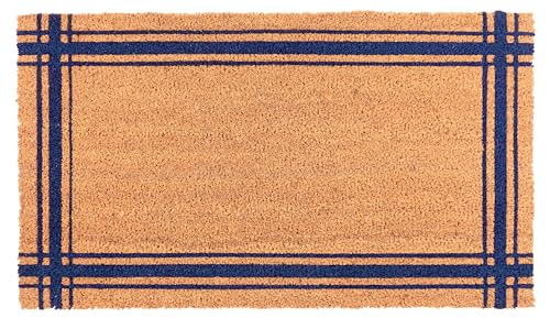 Image of KAF Home New Coir Doormat, Heavy-Duty, Weather Resistant, Non-Slip PVC Backing, Indoor and Outdoor Use, Blue