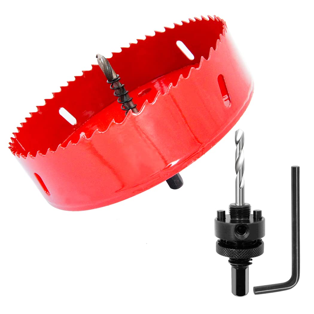 145mm Hole Saw,Drill Bit,LAIWEI Heavy Duty Mandrel Hole Cutter for Drilling Wood, Aluminum Profile, PVC and Other Materials(5-11/16") — image 1
