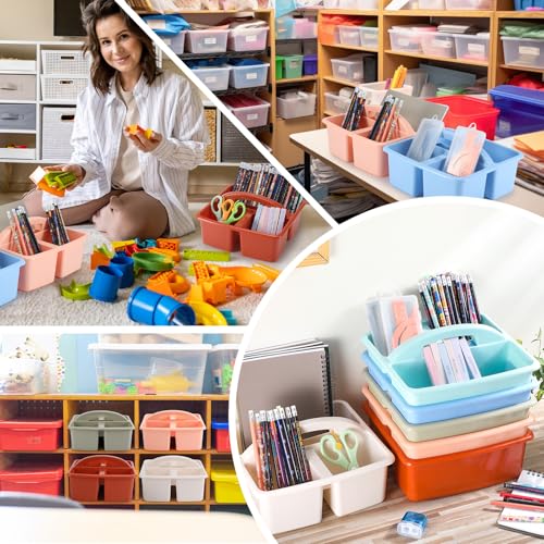 Boho Color 12-Pack Classroom Caddy Organizers with Handles - Image 5