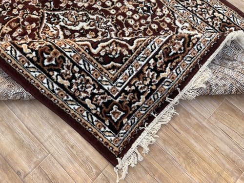 Image of TTC THREAD & TEXTURE CARPET Traditional Comfort: Power-Loomed Carpets for Living Room- Every Space Area Rug Color Brown Size 7x10 Feet (210x300cm)