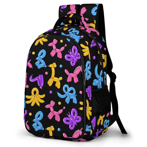 Balloon Animals Pattern Travel Laptop Backpack Funny Cute Large Casual Daypack Durable Work Computer Camping Back Packs Bags for Women Men