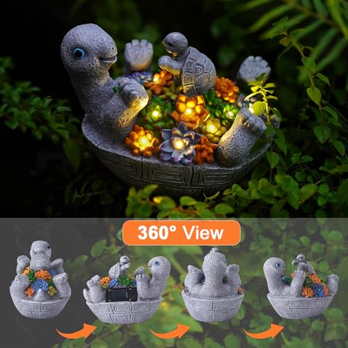 Twinbling TB73 Solar Garden Turtle Statues With 8 Led Lights, Weather -Resistant, Outdoor Decor thumb #5