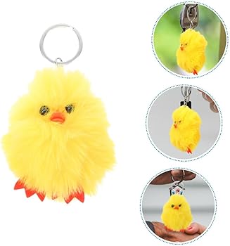Amazon.co.jp: [PACKOVE] 小さな黄色い鶏のキーホルダー ぬいぐるみ