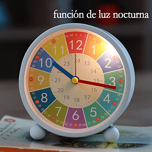 Reloj Despertador Luminoso,Metal Reloj Despertador Campana analógico,silencioso, con luz Nocturna Funciona con Pilas, para el hogar (4 Pulgadas) (Reloj Despertador Redondo) - imagen 8