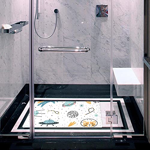 Tapis de bain Space Cat Planet antidérapant sécurisé enfants et aînés