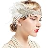 BABEYOND Hoofdband met veer voor dames, jaren 20, flapper-stijl, Charleston haarband, Great Gatsby, carnavalskostuum…