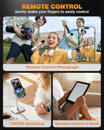 Image of Smart Ring Health Tracker with Charging Case Sleep Heart Rate & Blood Oxygen Monitor 5ATM+IP68 Waterproof Fitness Ring No Subscription 3-7Day Battery iOS & Android Compatible for Men Women silver 9#