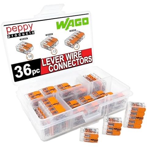 WAGO 221 Lever-Nuts 36pc Compact Splicing Wire Connector Assortment Cover