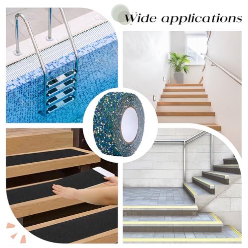 Image of MAYJOYDIY 5.5 Yards Blue PET Anti Slip Tape 2 Inch Self-Adhesive Non Skid Tape High Friction Tape Non-Slip Traction Grip Tape for Staircases Shower Stairs Pool Tubs Wet Areas