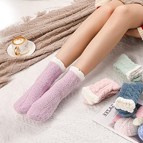Image of Clothirily Fuzzy Socks for Women, Fluffy Socks Womens, Soft Cozy Slipper Sock for Women, Womens Winter Warm Sleeping Sock