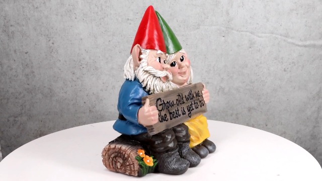 置物　スモーキー　ミトリン　995g No.671 Amazon.com: Ebros Whimsical Mr and Mrs Gnome Hobbit Couple Sitting