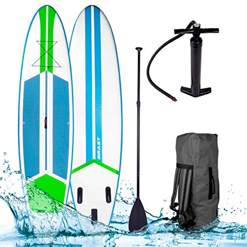 Brast Tabla Paddle Surf Hinchable Galaxy 300 X 76 X 15 Cm Capacidad 110Kg + Remo Telescópico + Mochila + Bomba + Kit De Reparación, Antideslizante. Paddle Surf Hinchable Para Principiantes Y Expertos