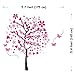 ElecMotive Huge Size Cartoon Heart Tree Butterfly Wall Decals Removable Wall Decor Decorative Painting Supplies & Wall Treatments Stickers for Girls Kids Living Room Bedroom