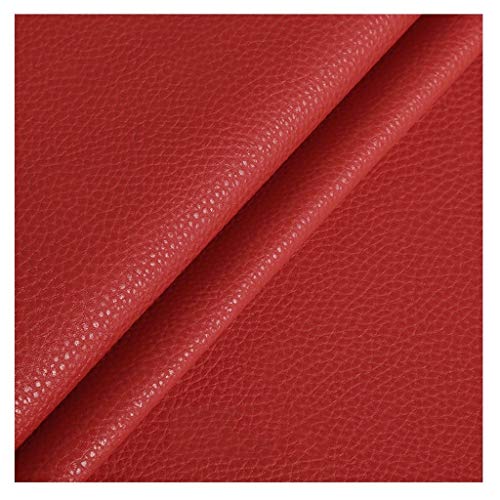 Tissu en cuir écologique rouge 138cm de large au mètre pour rénovation canapé