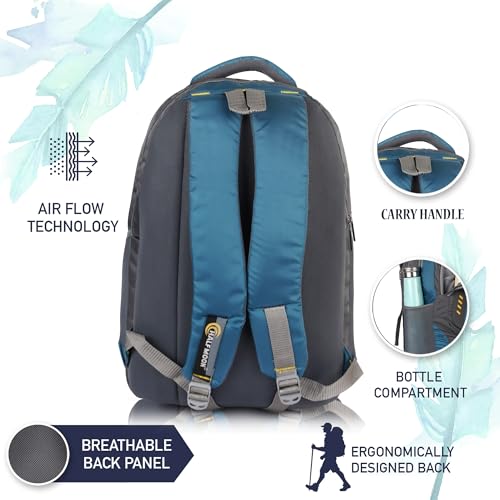 Image of Half Moon 35L School Bag for Boys Girls | Backpack For Men Or Backpacks For Women | Water Resistant | 5 Zips Stylish And Trendy College Bag For Men & Women