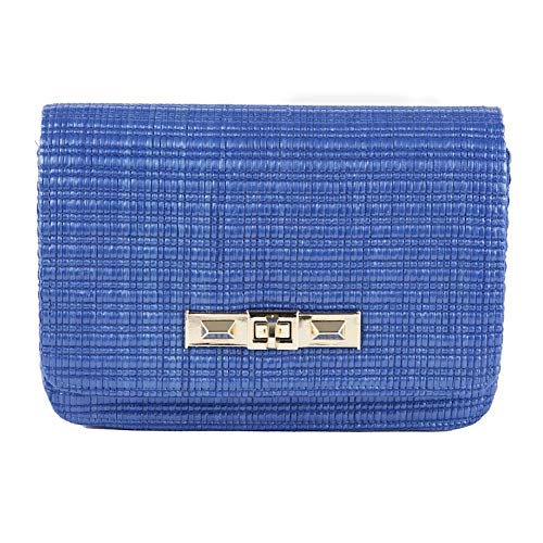 Sac en raphia Simple Bleu en finir avec les sacs lourds et encombrants en été