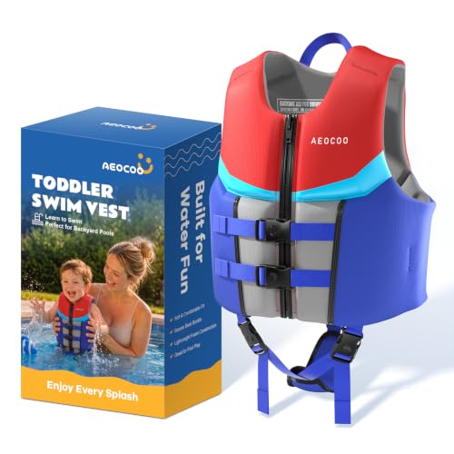 AEOCOO Toddler Swim Vest for 50-70 Pounds, Kids Pool Floaties Vest 5-7 Year Old, Puddle Swim Jumper Buoyancy Jacket, Boys, Girls, Niños, Ocean Hero - image 1
