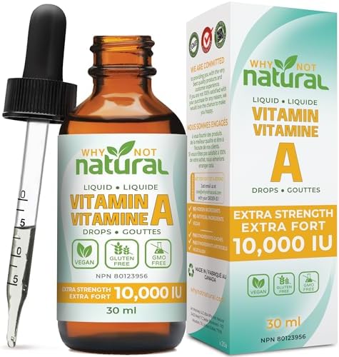 Vitamin A Drops 10000 IU - Liquid retinyl Palmitate with Coconut MCT Oil, Vegan micellized VIT A Supplement for Skin and Acne