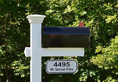 4Ever Products The Madison Vinyl Mailbox Post System - Includes Black Steel...