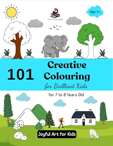 Image of 101 Creative Colouring for Brilliant Kids - for 7 to 8 Years Old | Joyful Art for Kids | Coloring Activity Book for Kids | Birthday Gifts for Kids, Boys & Girls, 7 to 8 Years old - New Arrival