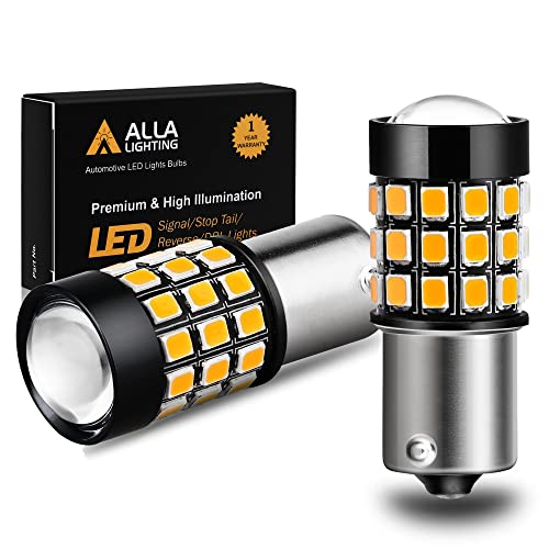 Alla Lighting 39-Smd High Power 2835 Chipsets Super Bright 7507 12496 Bau15S Py21W Amber Yellow Led Bulbs Lamps Replacement For Turn Signal Blinker Light #TOP12
