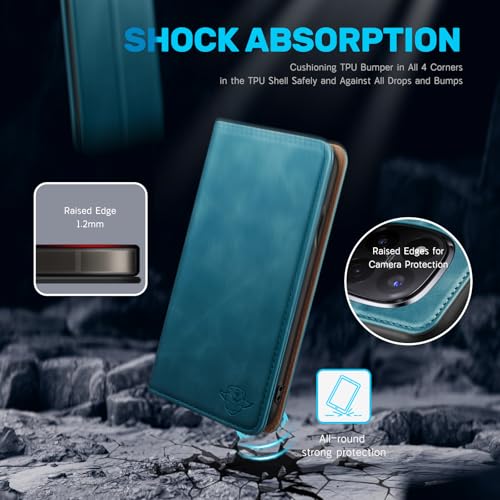 Etui cuir Redmi Note 14 Pro 5G clapet magnétique bleu - 6
