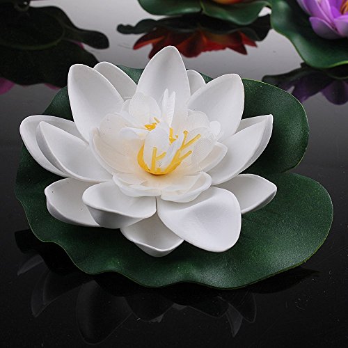 Lasenersm Set Of 4 Different Color Artificial Floating Foam Lotus Flower Water Lily For Home Garden Pond Decor,Small thumb #2