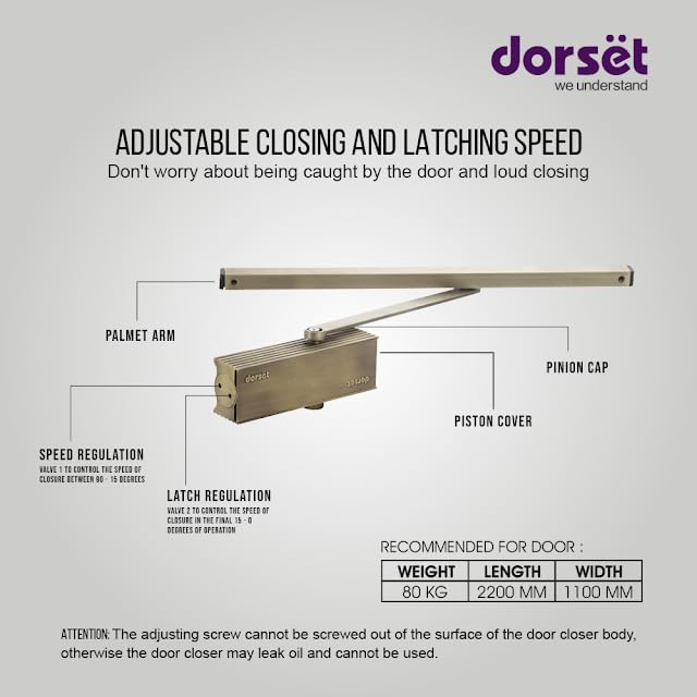 Dorset Door Closer - Antique Finish DC-80 External – Weatherproof (WP) view 2