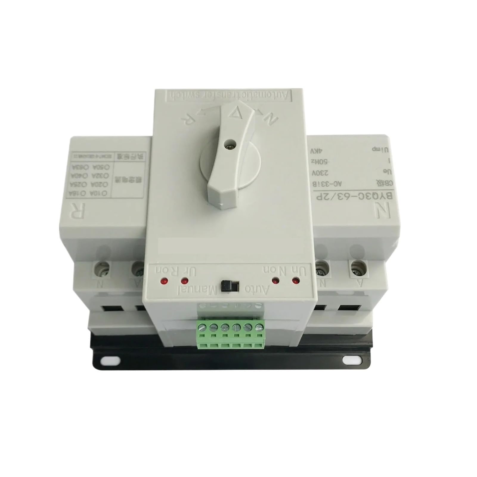 Automatischer Umschalter for einphasige 230-V-Stromversorgung, elektrischer Wahlschalter, 2-polig, 63 A, 125 A(125A 230V)