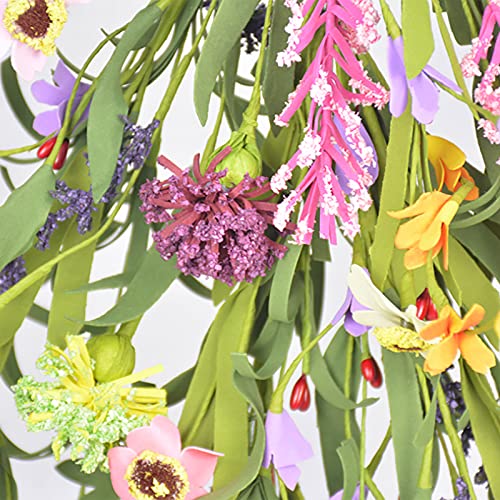 Oeey 2 Pcs Artificial Teardrop Wreath Spring Summer Front Door Teardrop Wreath Artificial Floral Swag Wreath For Front Door Indoor Outdoor Easter Decoration Flower Arrangement #TOP3